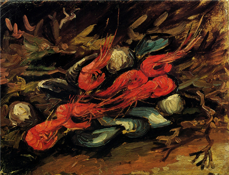 Still Life With Mussels And Shrimps